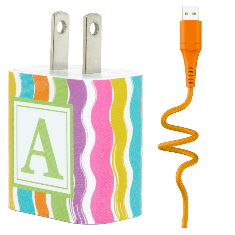 Squiggles Phone Charger Letter Set - Cute & Fun USB Cable for iPhone, Android - Perfect for Home, Office, Travel Charging