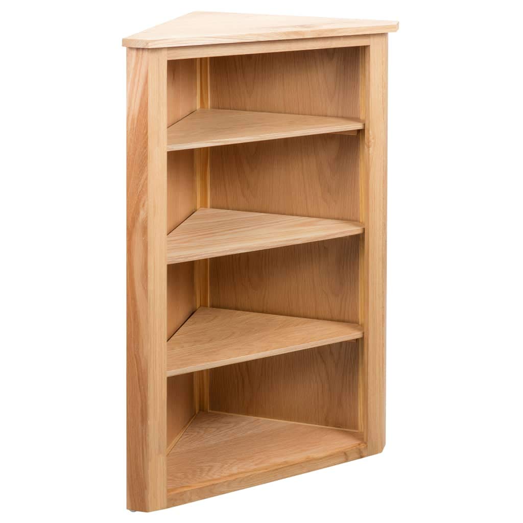 4-Tier Wooden Corner Shelf - Space-Saving Display Cabinet for Plants, Books & Decor | Sturdy Corner Storage Rack for Home, Office & Kitchen | Perfect for Small Spaces & Room Organization (Brown)