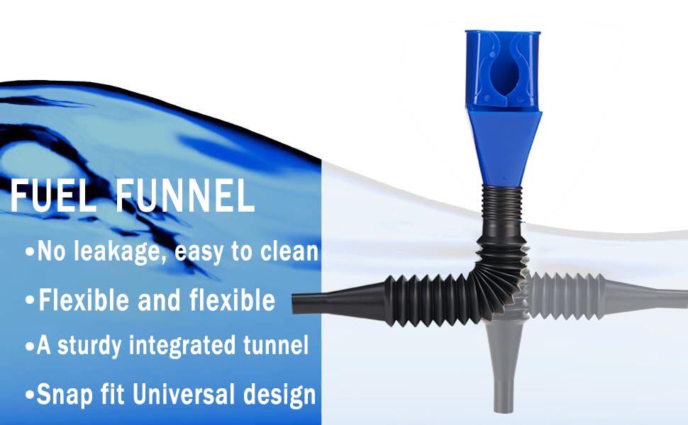 Retractable Snap Funnel for Automotive Fuel & Oil - Flexible Draining Tool with Universal Plastic Clasp - Perfect for Cars, Motorcycles & DIY Maintenance
