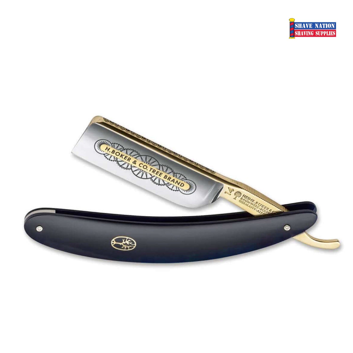 Boker 14ER Straight Razor - 8/8 High Carbon Steel Blade - Professional Barber Shaving Tool - Perfect for Wet Shaving & Beard Grooming at Home or Salon