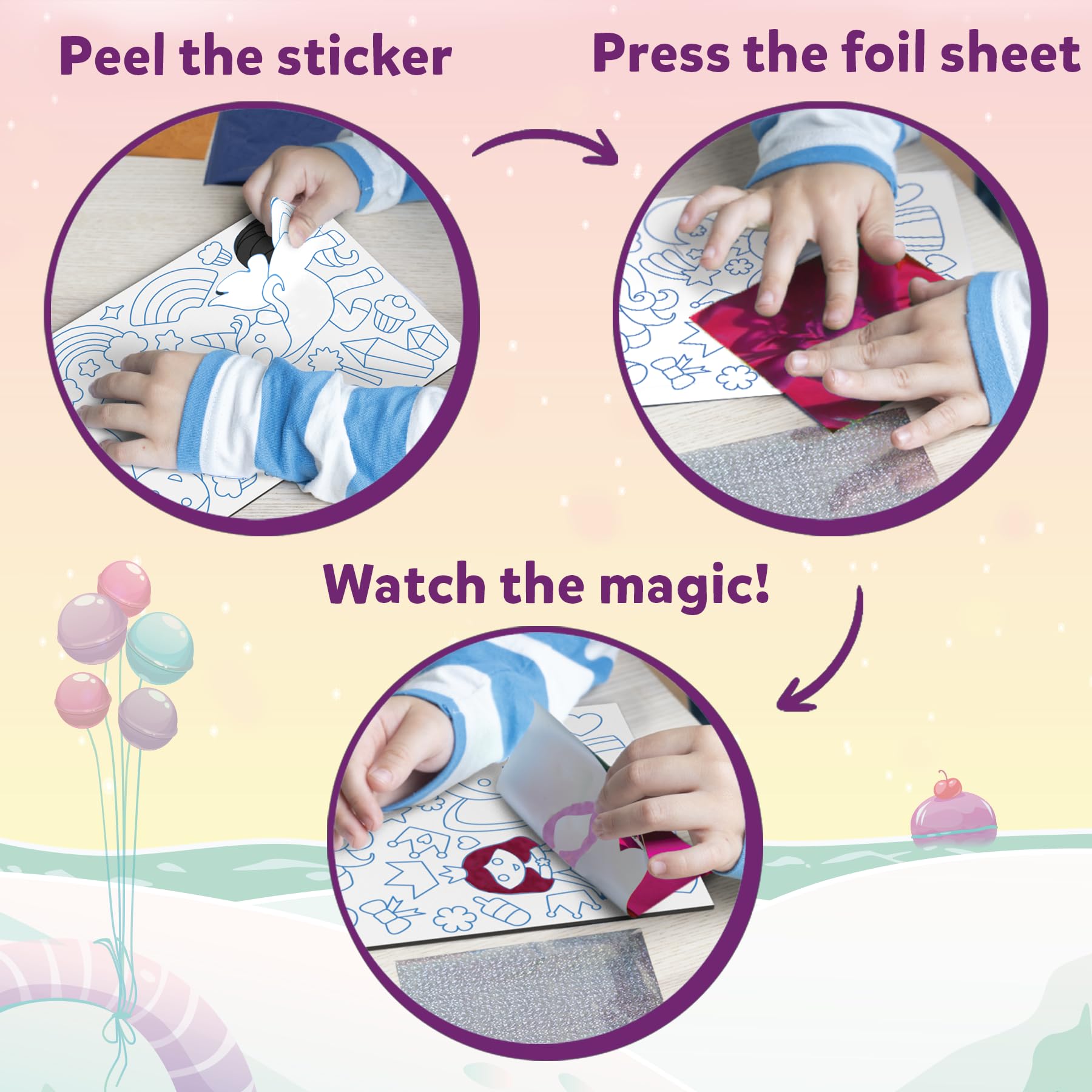 Skillmatics Foil Fun Unicorns & Princesses Art Kit - Mess-Free DIY Craft Supplies for Kids Ages 4-9, Easter Basket Stuffers, Travel Toys & Creative Gifts - Perfect for Birthday Parties, Classroom Activities & Family Craft Time