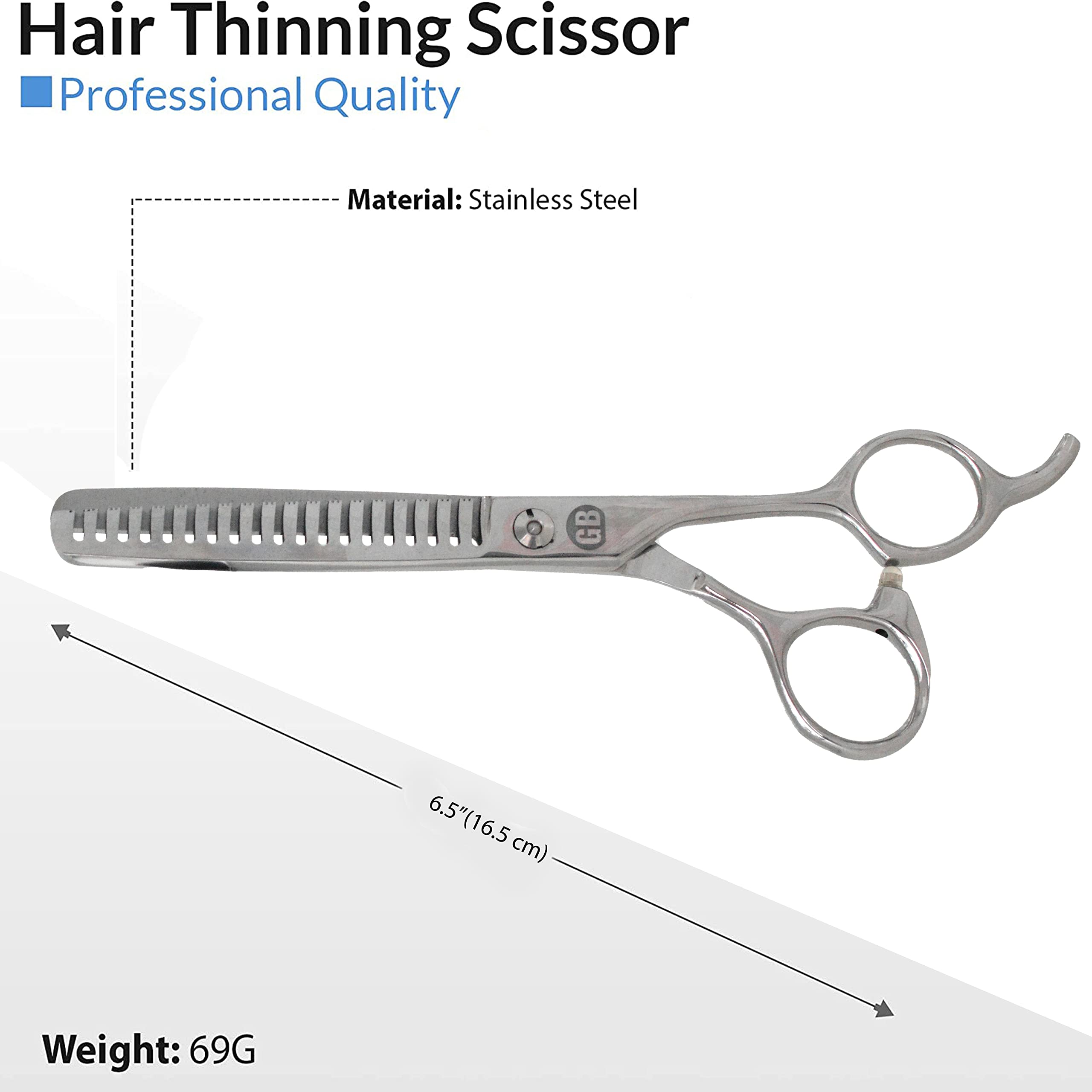 YNR Professional 6.5 Inch Barber Scissors - Razor Sharp Hairdressing Shears with 19 Teeth for Salon & Home Hair Cutting | Perfect for Texture Cuts, Styling & Precision Trimming
