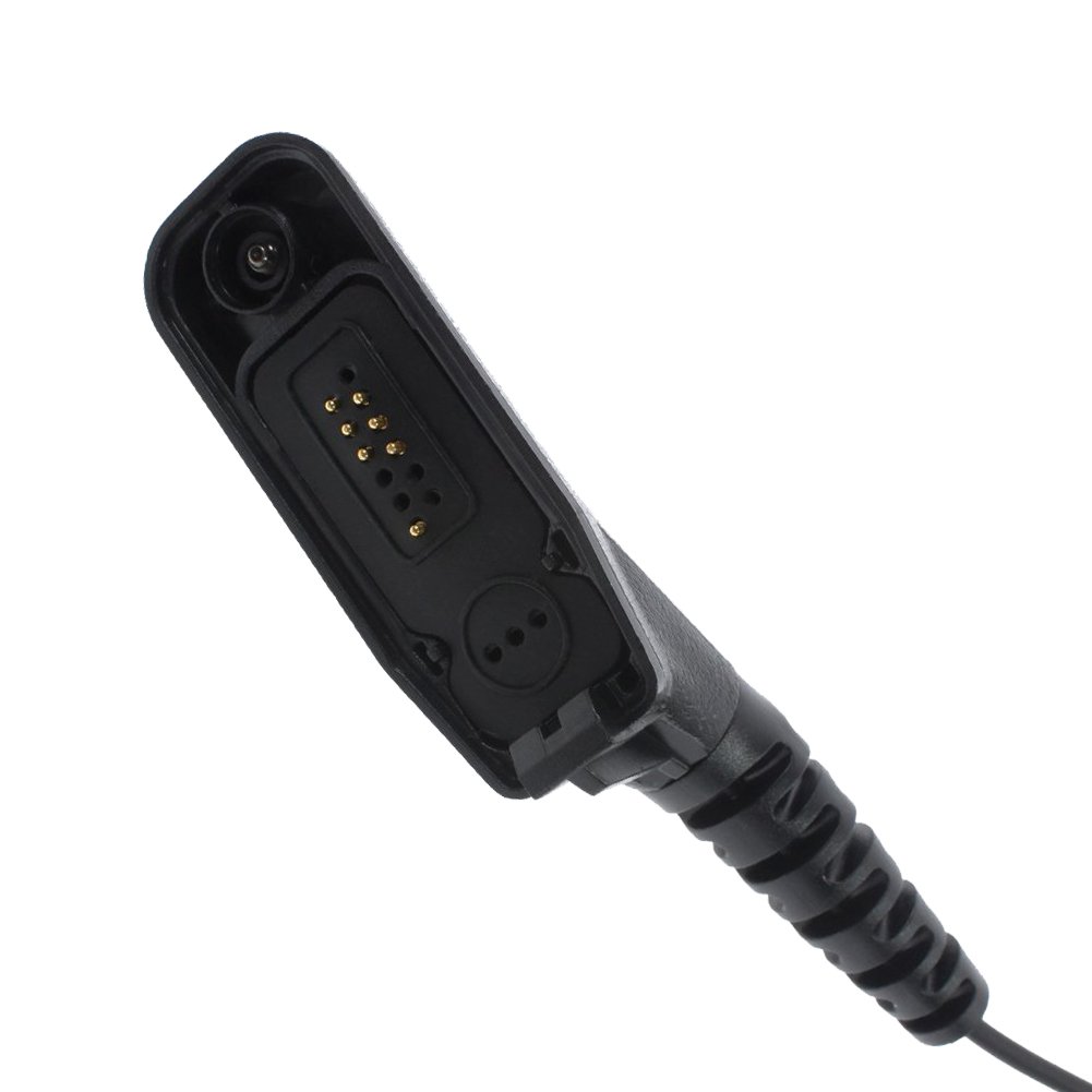 KENMAX® G-Shape Ear Hook Headset with PTT Mic - Compatible with Motorola APX-1000, DP4800, DGP-5550, XiR P8200 & XPR-7350 - Ideal for Police, Security & Construction Communication