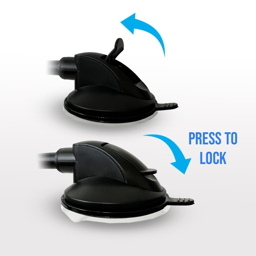 Long Neck Anti-Shake Car Phone Mount Holder - Universal Smartphone Stand for Windshield & Dashboard with Strong Suction Cup - Compatible with iPhone, Samsung, Google Pixel - Perfect for GPS Navigation & Hands-Free Driving