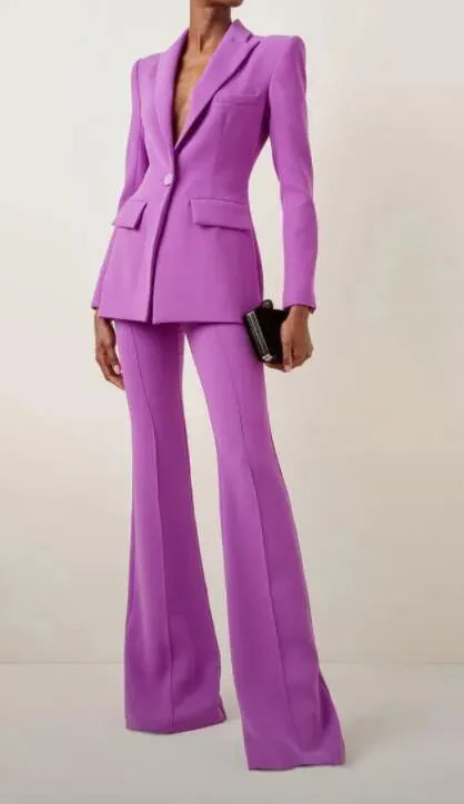 Stylish Women's Pantsuits with Flared Legs - Professional Office Wear & Formal Business Attire for Women | Perfect for Work, Interviews, and Corporate Events