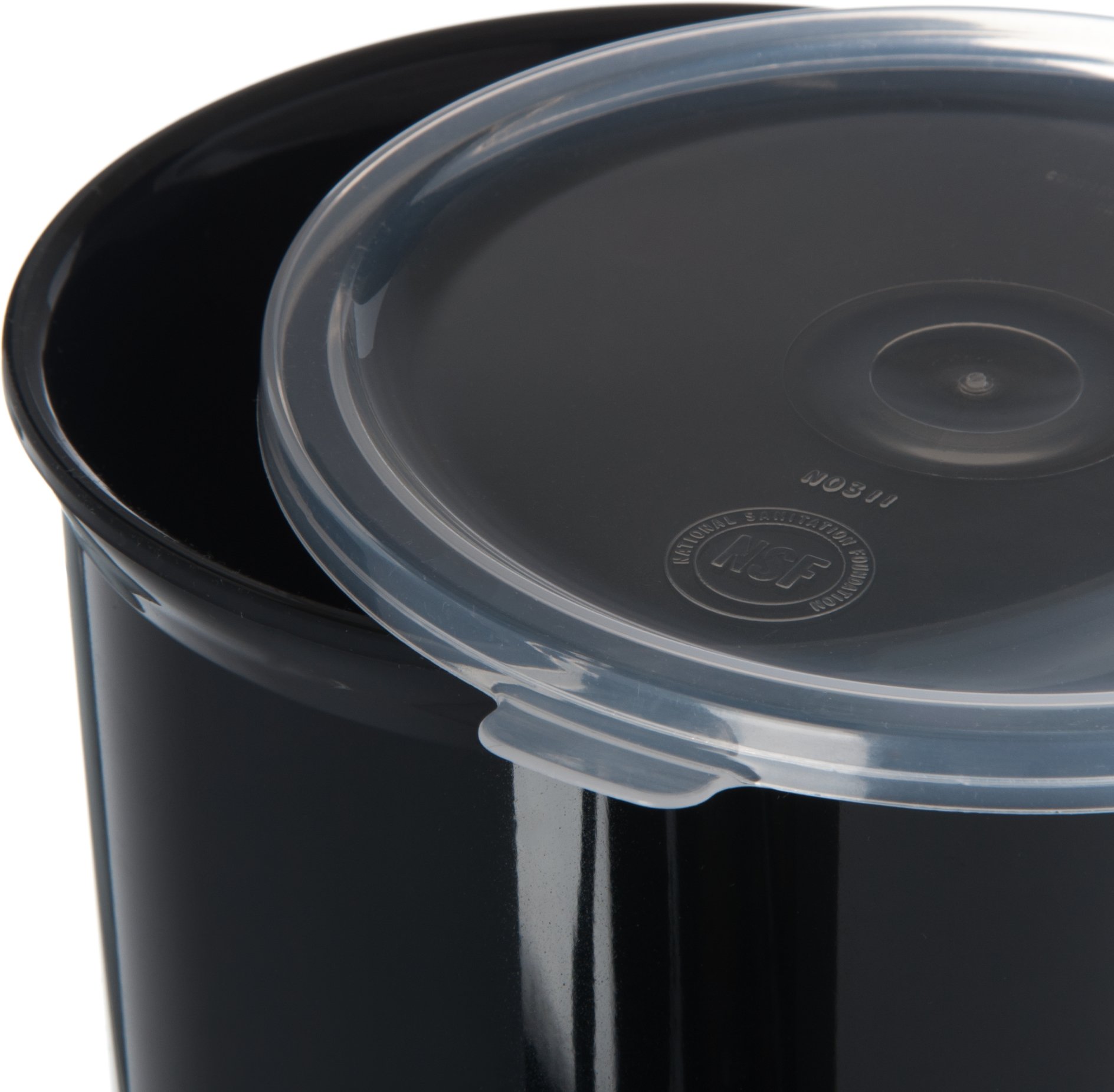 Carlisle 1.2 Quart Black Plastic Food Storage Containers with Lids - 12 Pack for Kitchen, Restaurant & Home Use - Ideal for Meal Prep, Leftovers & Bulk Food Storage
