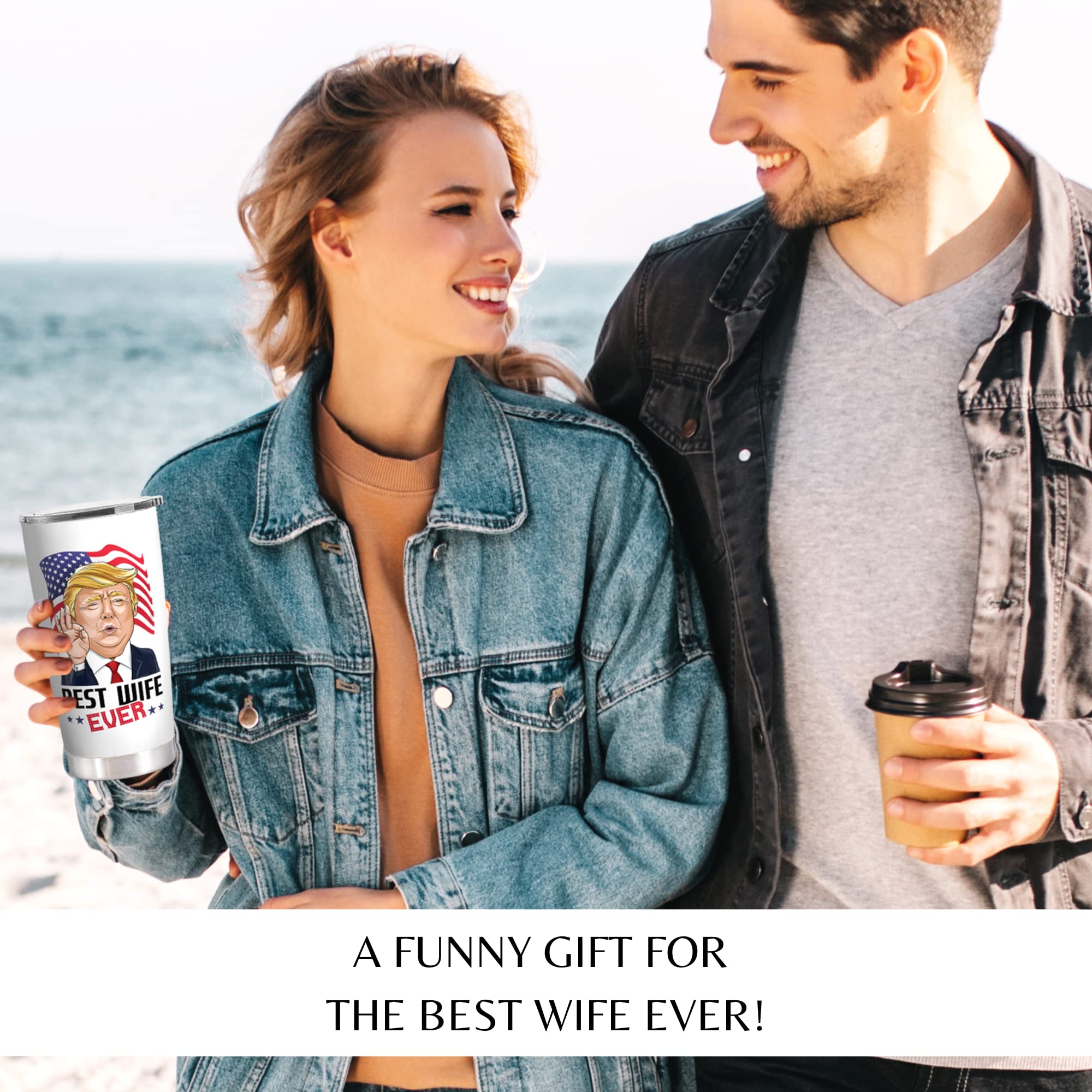 Romantic 20 Oz Stainless Steel White Tumbler - Perfect Gift for Wife from Husband, Wedding Anniversary, Birthday, Mothers Day & Christmas - Insulated Travel Mug for Coffee, Tea & Cold Drinks - Ideal for Home, Office & Outdoor Use