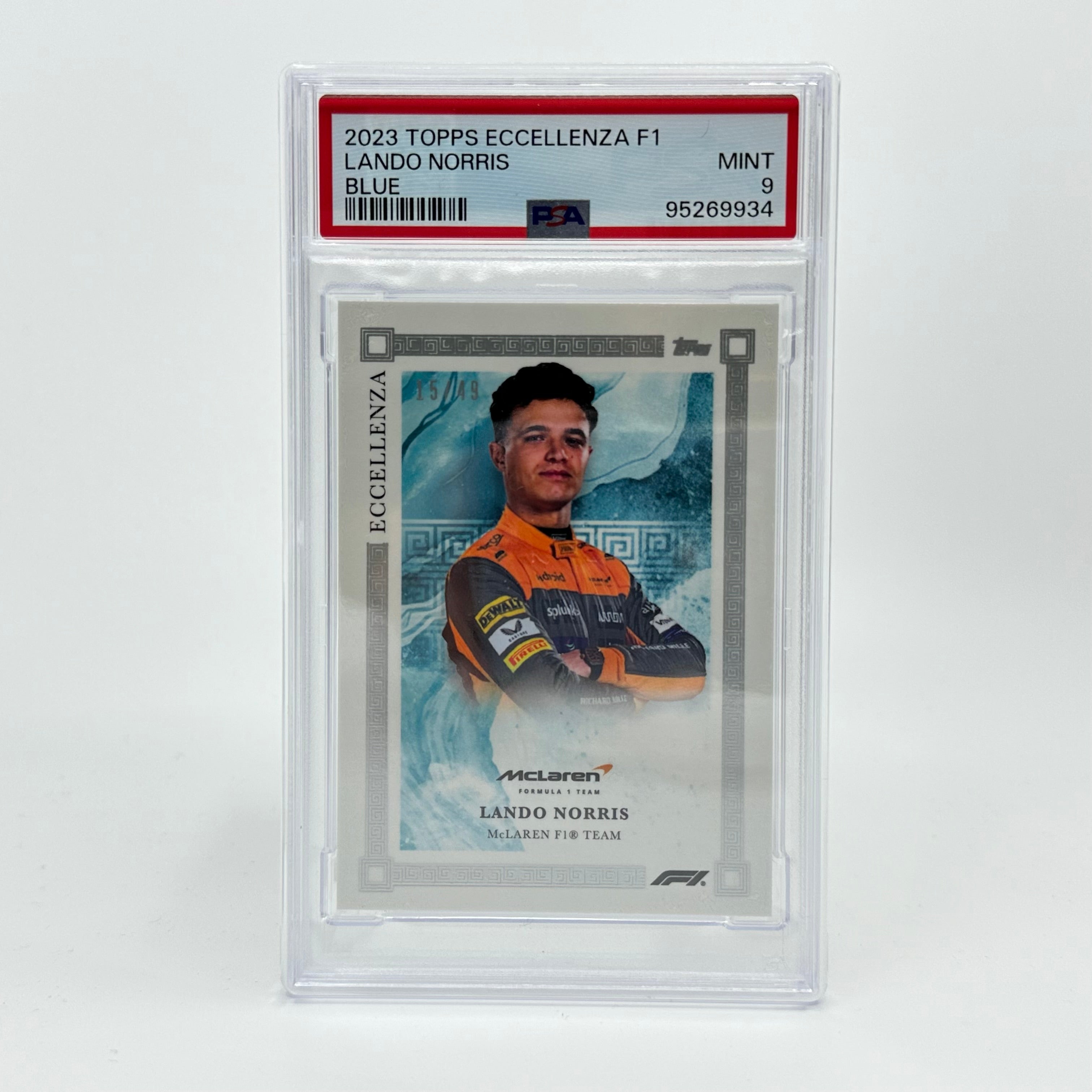 2023 Topps Eccellenza Lando Norris Blue Parallel PSA 9 Gem Mint /49 - Rare Racing Driver Trading Card for Collectors & F1 Fans