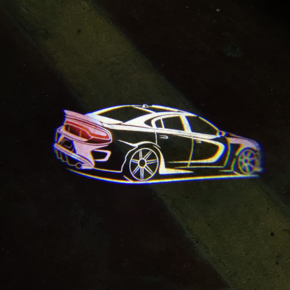 2012-Present Dodge Charger Car Door Logo Lights - LED Courtesy Projector Lamps Accessories for Night Safety & Style | Perfect for Night Driving, Car Shows & Customization