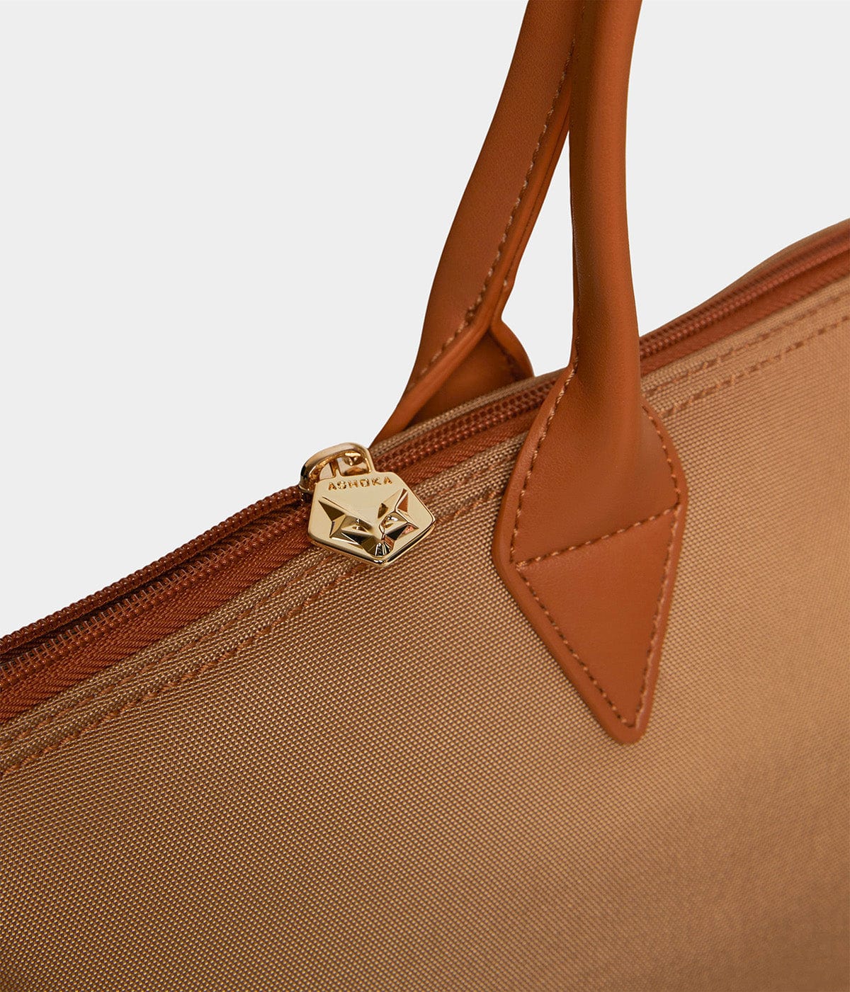 Eco-Friendly Recycled Nylon Tote Bag with Jolly Apple Print in Caramel - Perfect for Grocery Shopping, Beach Trips & Everyday Use