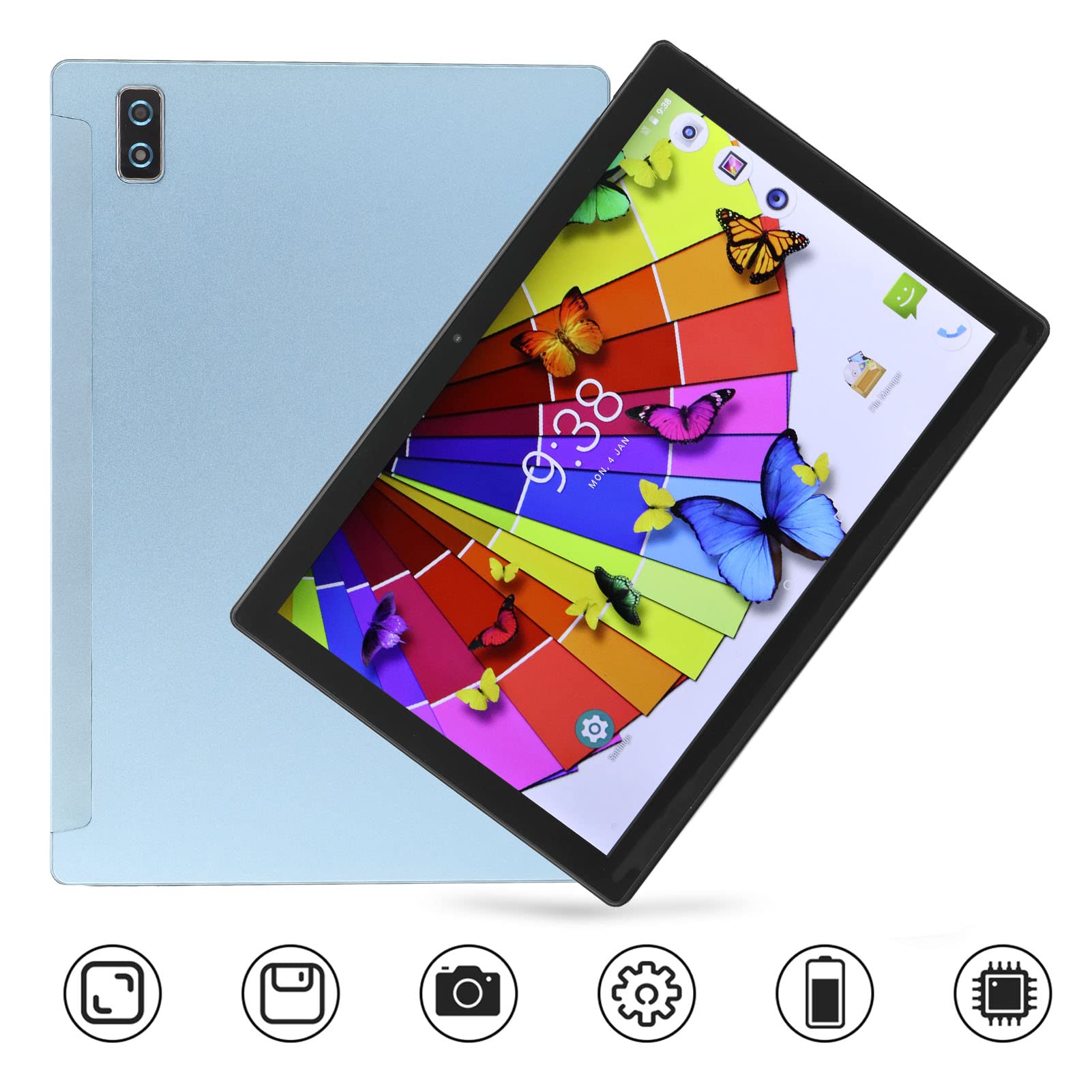 10.1 Inch Android Tablet - 8GB RAM 256GB ROM, 5G WiFi Octa-Core Portable Tablet with 8800mAh Battery (15 Days Standby), 1080x1920 IPS Screen - Perfect for Work, Study & Entertainment