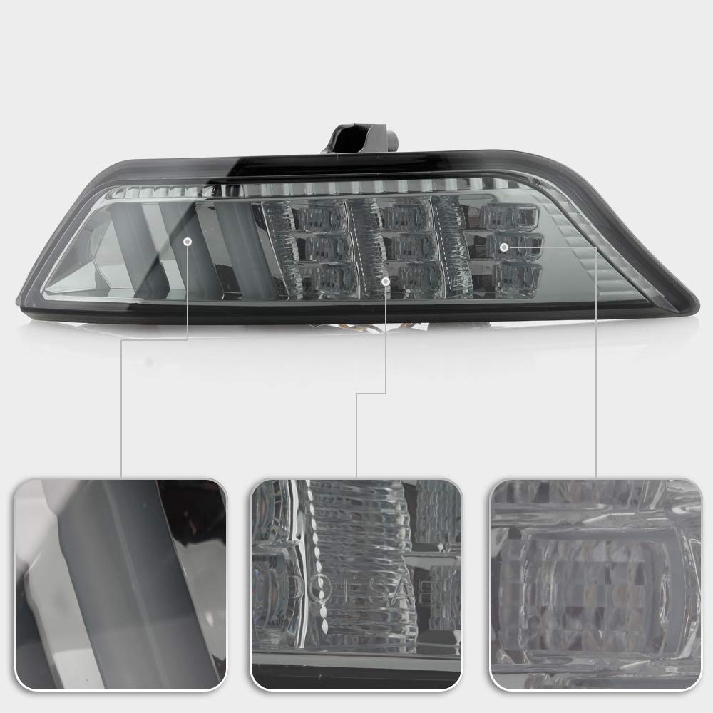 ACANII Smoked Lens LED Bumper Parking Lamps with Sequential Turn Signals for 2015-2017 Ford Mustang - Left & Right Pair - Upgrade Your Ride with Stylish Lighting for Night Driving & Car Shows