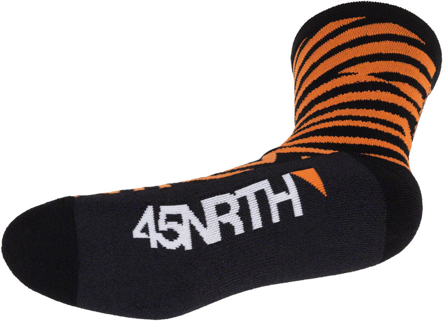 45NRTH Dazzle Midweight Wool Socks for Men & Women - Thermal Winter Hiking Socks, Moisture Wicking, Cushioned Arch Support (Orange, Large) - Perfect for Outdoor Activities, Skiing & Snowboarding