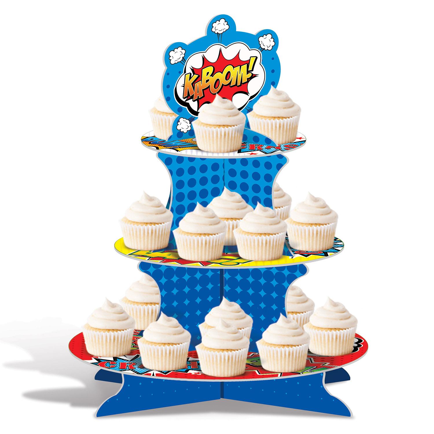 12 Pack Beistle Hero Party Cupcake Stand - Durable Plastic Cupcake Holder for Birthday Parties, Baby Showers & Special Events - Perfect for Dessert Displays & Party Decorations