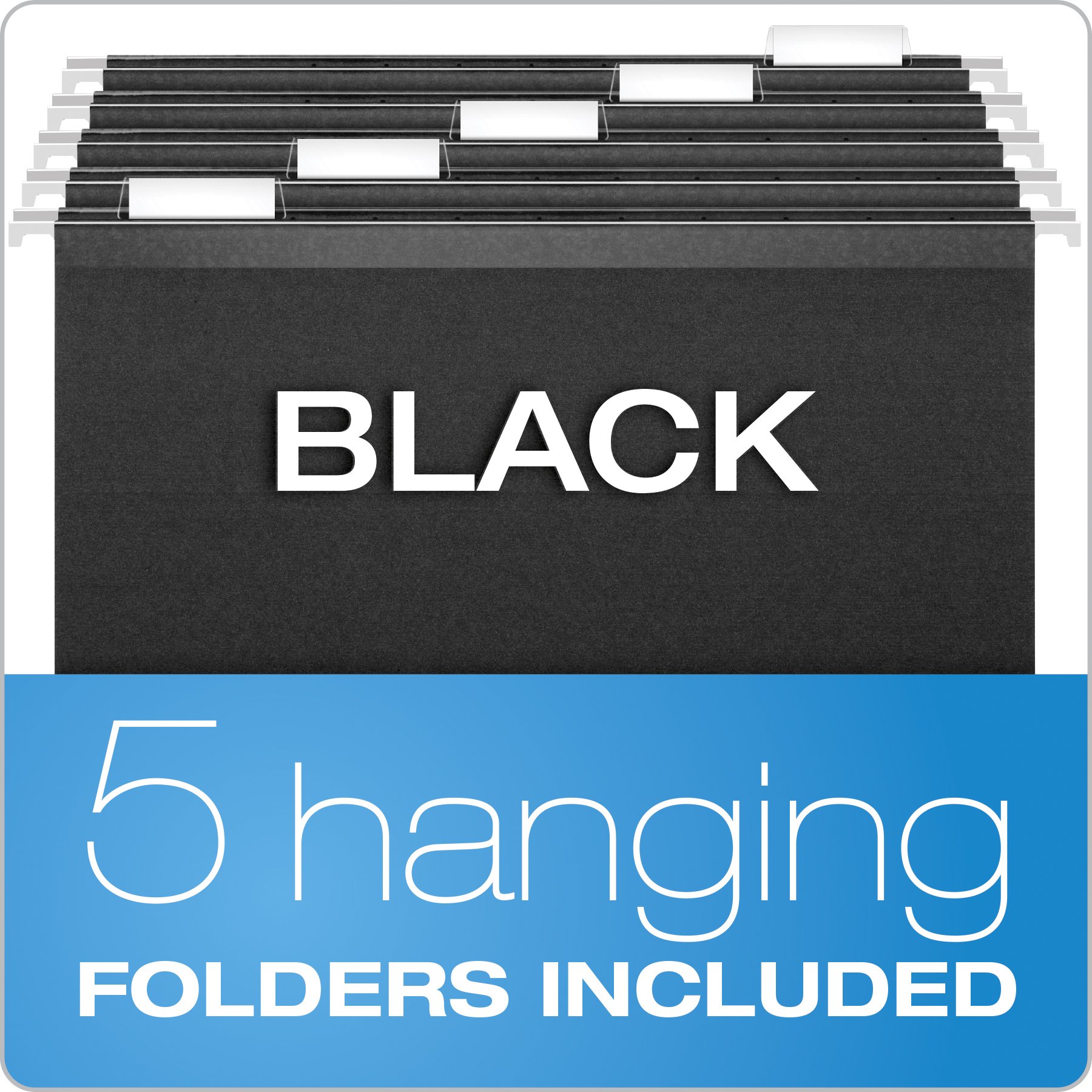 Pendaflex Portable Desktop File Organizer with Side Handles - Letter Size 9.5 x 12.3 x 6 Inches - Includes Hanging Folders, Tabs & Inserts - Black (23013) 2-Pack - Perfect for Office, Home & School Document Organization
