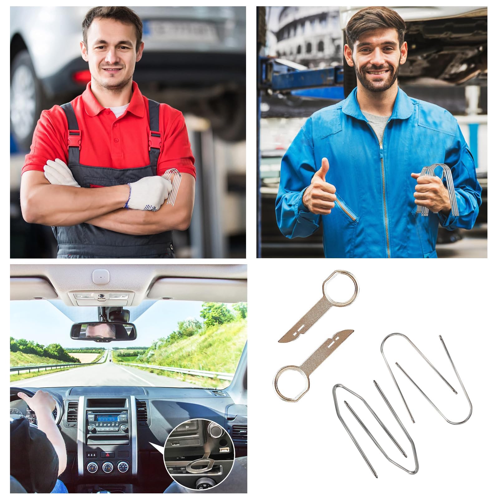 6-Piece Car Radio Removal Tool Kit - U & V Shape Keys for Stereo, DVD, Audio System Installation & Removal - Perfect for DIY Car Repairs & Upgrades