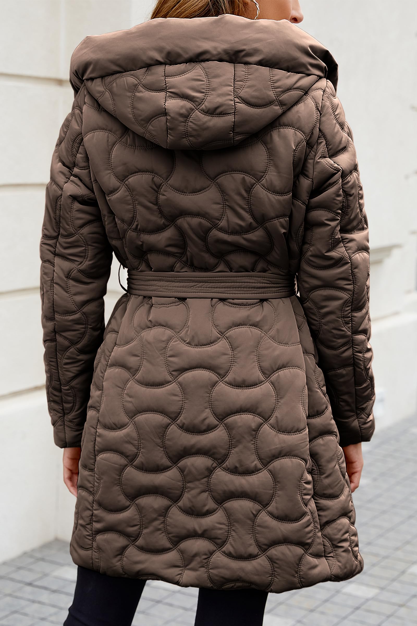 Bellivera Women's Lightweight Quilted Puffer Jacket with Hood - Diamond Stitch Design for Spring & Winter - Perfect for Outdoor Activities, Travel & Casual Wear