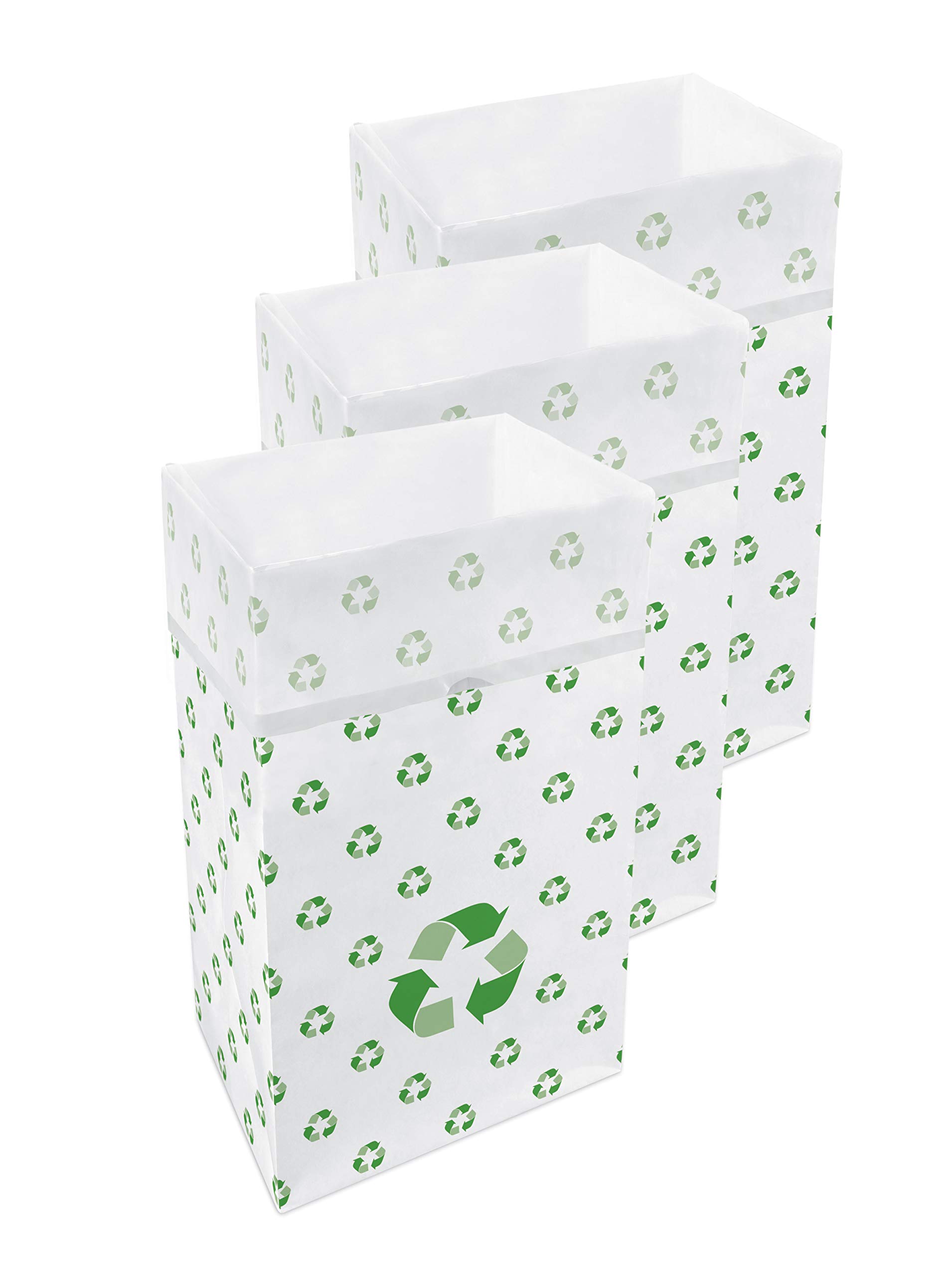 30 Gallon Disposable Trash Cans (3-Pack) - Heavy Duty Reusable Garbage & Recycling Bins for Parties, Events, Home & Office Use - 30