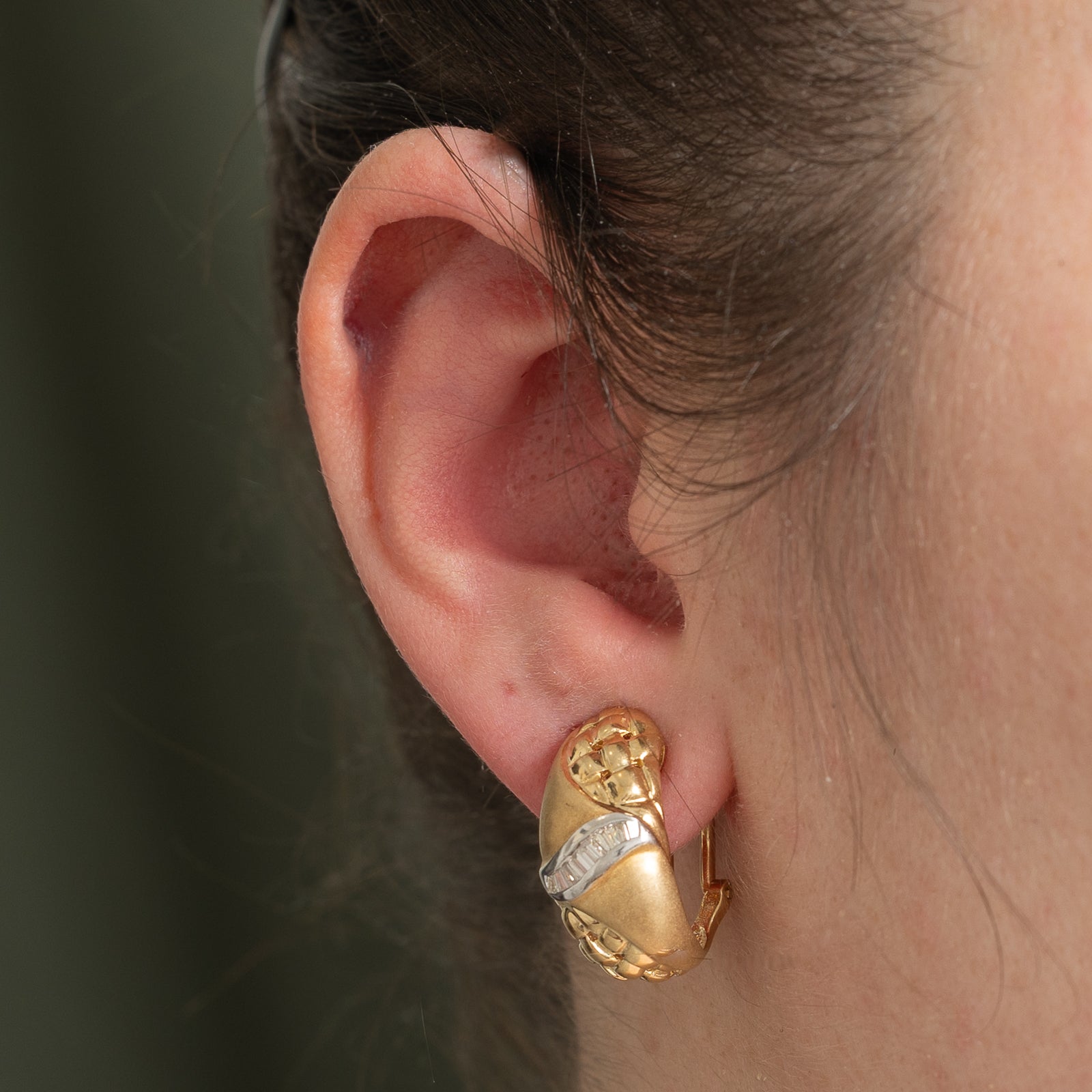 14K Gold Diamond Textured Stud Earrings - 0.18ctw Total Weight | Elegant & Sparkling Jewelry for Women, Perfect for Everyday Wear, Parties & Special Occasions