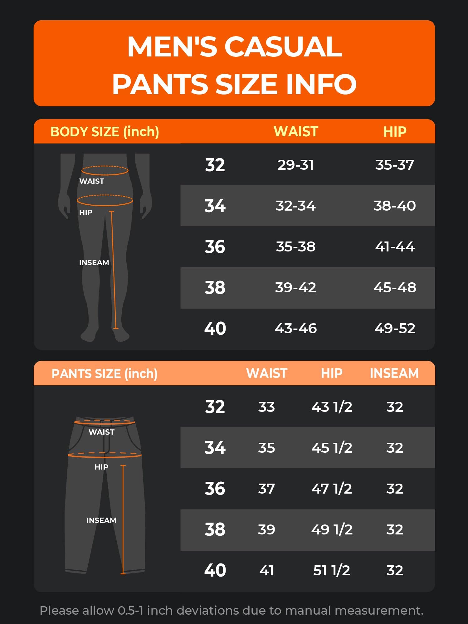 ORORO Men's Heated Fleece Lined Winter Pants with Battery Pack - USB Rechargeable Thermal Underwear for Outdoor Work, Skiing & Cold Weather (Charger Sold Separately)