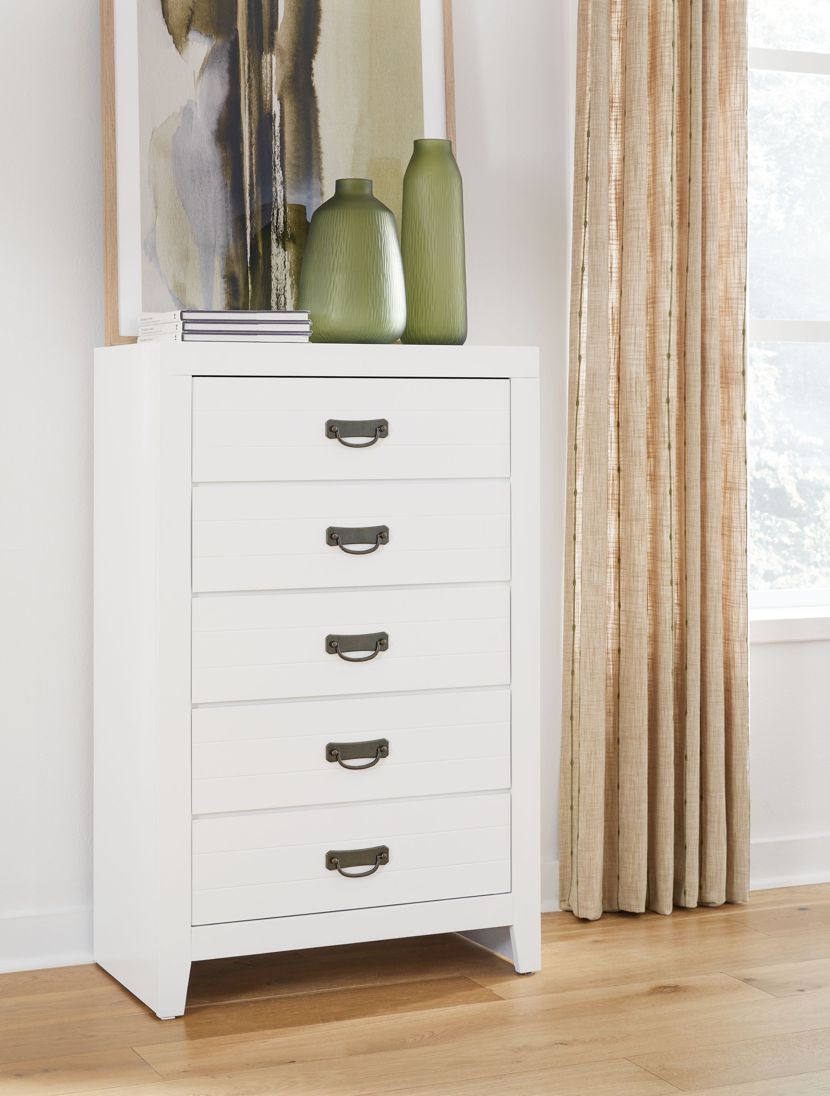 Binterglen Modern Panel Bedroom Set - Queen Size Bed Frame, Nightstand & Dresser - Stylish & Durable Furniture for Master Bedroom, Guest Room, or Apartment