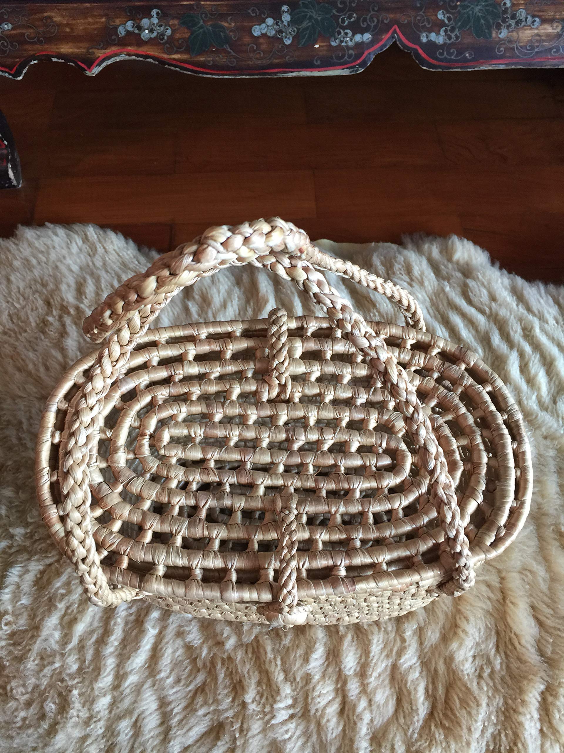 Stylish Handwoven Straw Tote Bag with Top Handles - Eco-Friendly Summer Beach Bag for Women, Perfect for Shopping, Market & Picnic Use