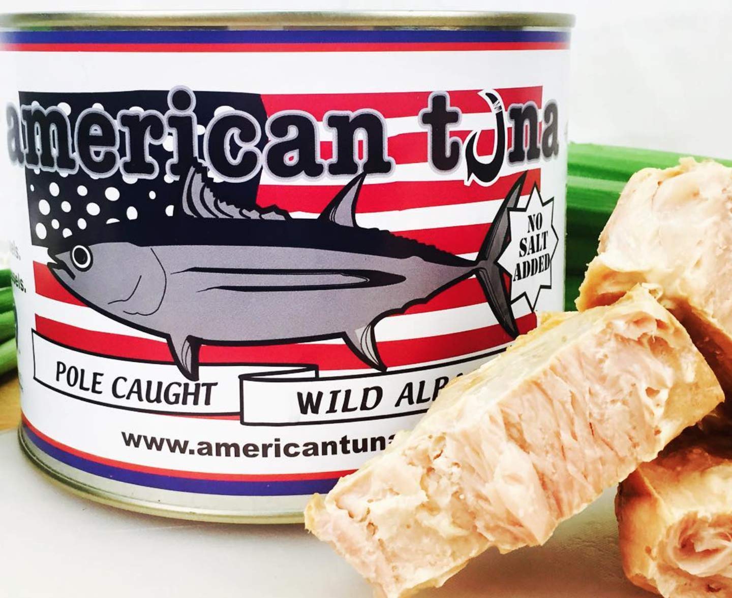 Premium Wild Albacore Tuna - No Salt Added, MSC Certified, Sustainably Pole & Line Caught | 66.5oz Can | High Protein Healthy Canned Fish for Salads, Sandwiches & Keto Diet | American Tuna Brand