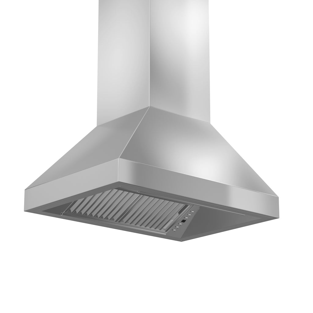ZLINE 597i Stainless Steel Ducted Island Mount Range Hood - 36 Inch Commercial Style Kitchen Vent Hood for Home Cooking, Grilling & Baking - Perfect for Modern Kitchens & Open Concept Spaces