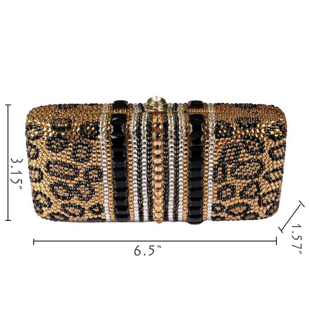 Luxury Crystal Evening Bag for Women - Handmade Gold Sequins Rhinestones Vintage Satin Clutch Purse - Perfect for Wedding, Party, Prom & Special Occasions
