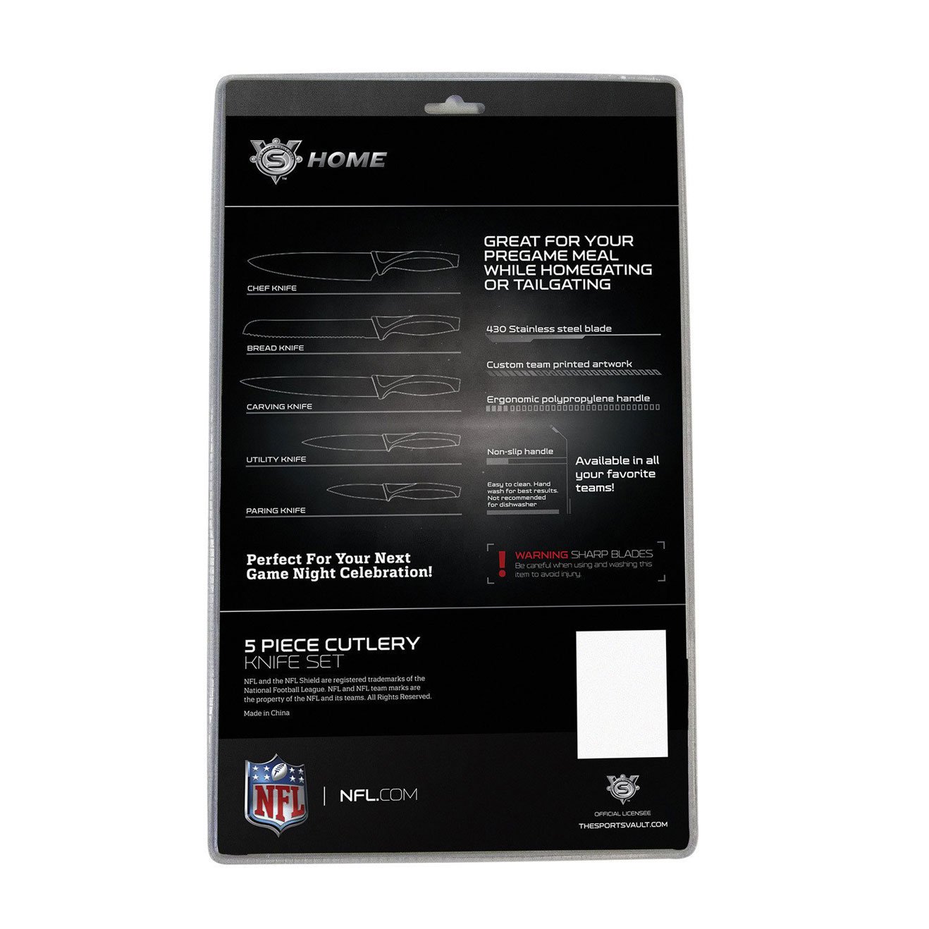 Premium NFL New England Patriots Themed Kitchen Knife Set - Officially Licensed Cutlery for Patriots Fans - Perfect for Game Day Cooking, Tailgating & Home Decor