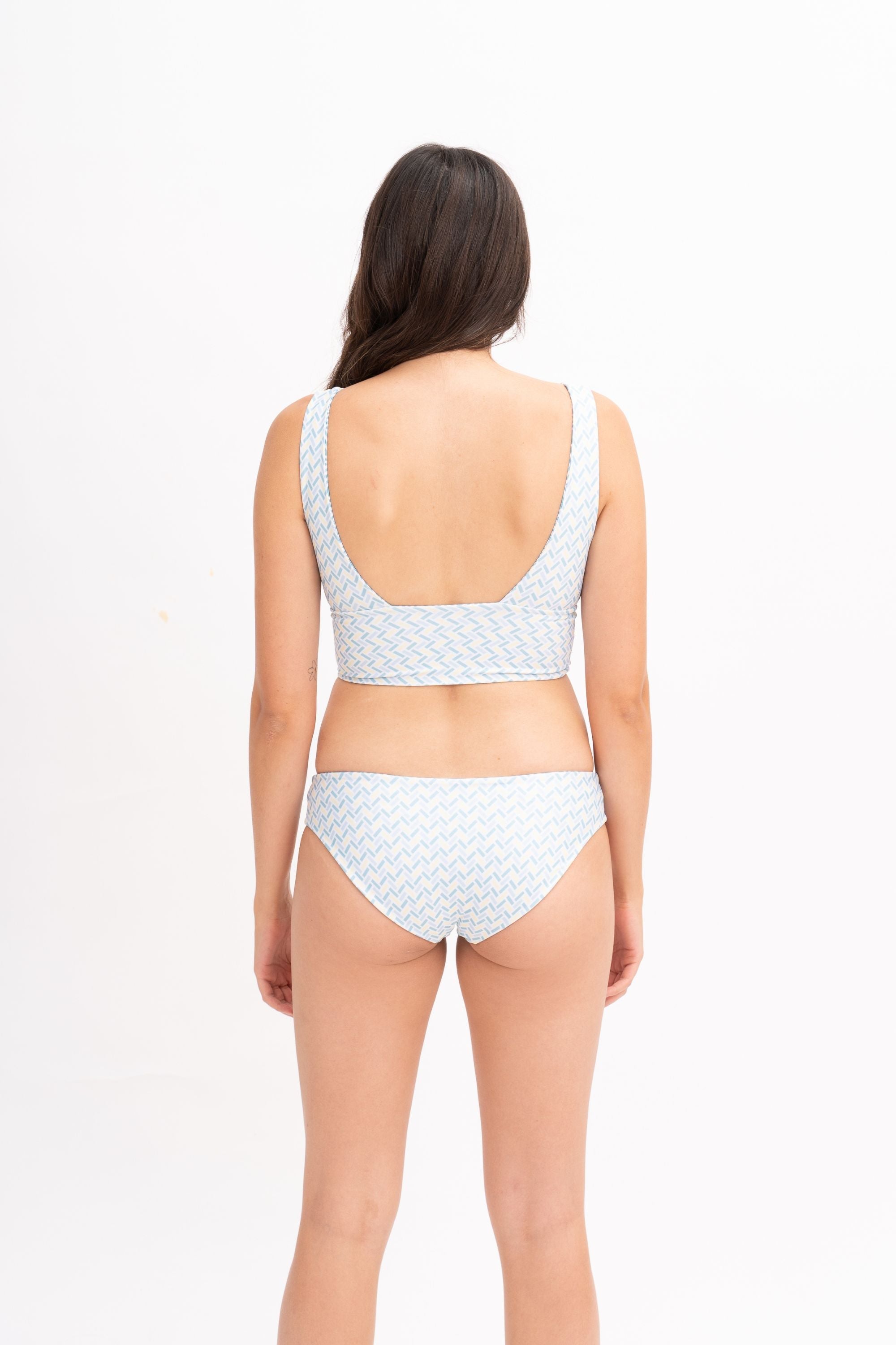 Reversible Seafoam/Braid Seminyak Bikini Bottoms - High Waisted Swimwear for Beach, Pool & Vacation