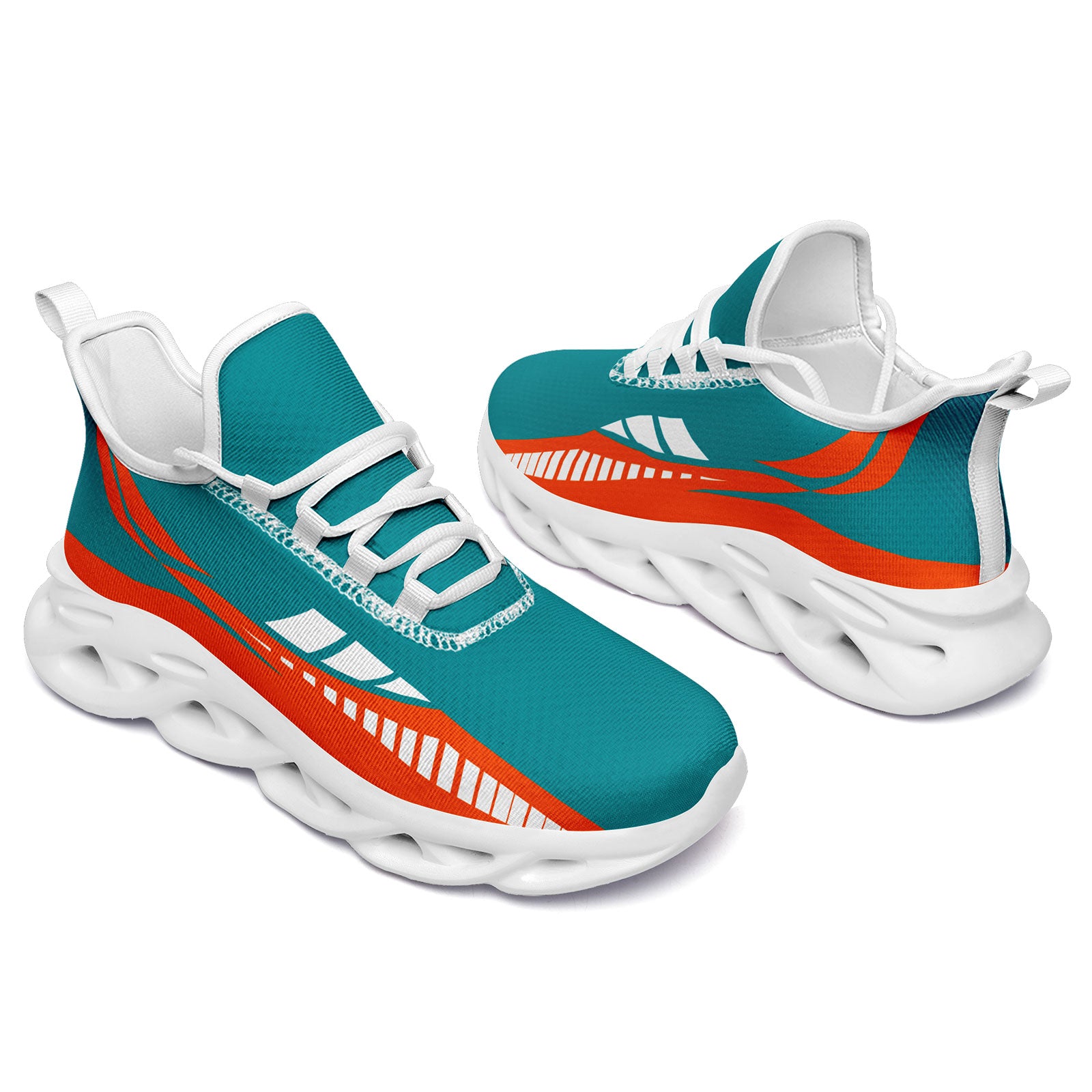 Custom Green & Orange Miami Maxsoul Sneakers - Personalized Unisex Athletic Shoes FN003 D020325 | Trendy Streetwear & Gym Workout Shoes for Men & Women