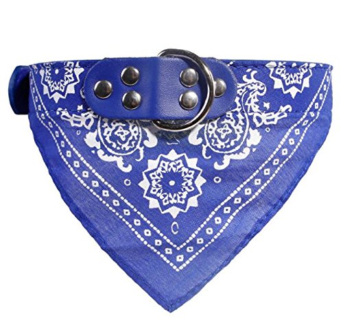 Fashionable Dog Bandana Collar for Medium Puppies - Adjustable XL Size in Deep Blue - Perfect for Pet Fashion, Daily Walks & Special Occasions
