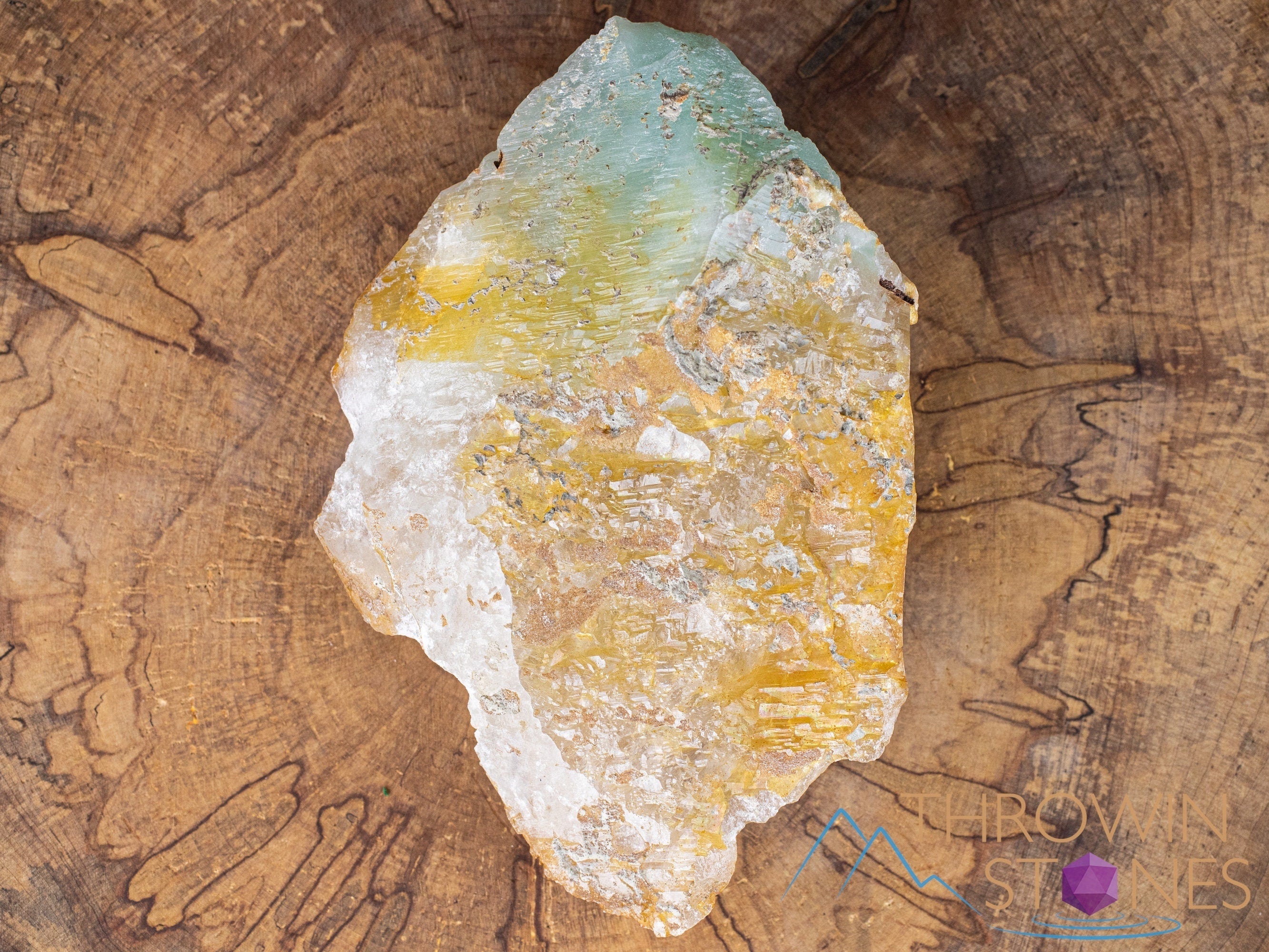 Natural Raw Quartz Crystal with Copper Fuchsite - Healing Stone for Home Decor, Housewarming Gift, Meditation & Spiritual Energy (Great for Office Desk, Living Room, Yoga Space)