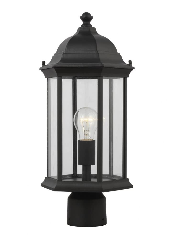 Antique Bronze Outdoor Post Lantern - 1 Light Medium Traditional Fixture with Incandescent Lighting - Perfect for Porch, Garden, Pathway and Driveway Lighting