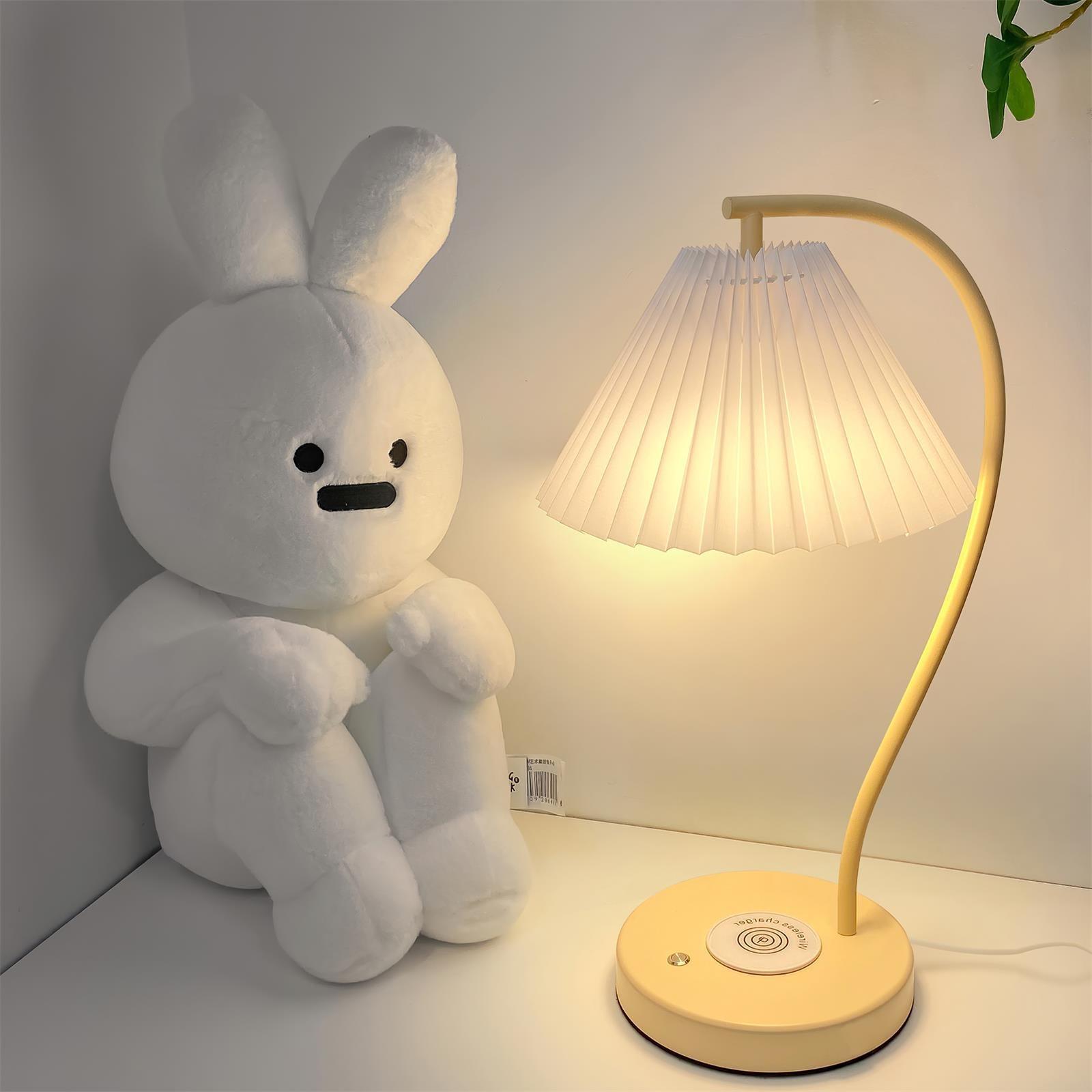 Elegant Crescini Pleated Table Lamp - Modern Home & Office Lighting for Bedroom, Living Room, and Study - Soft Ambient Light Decor