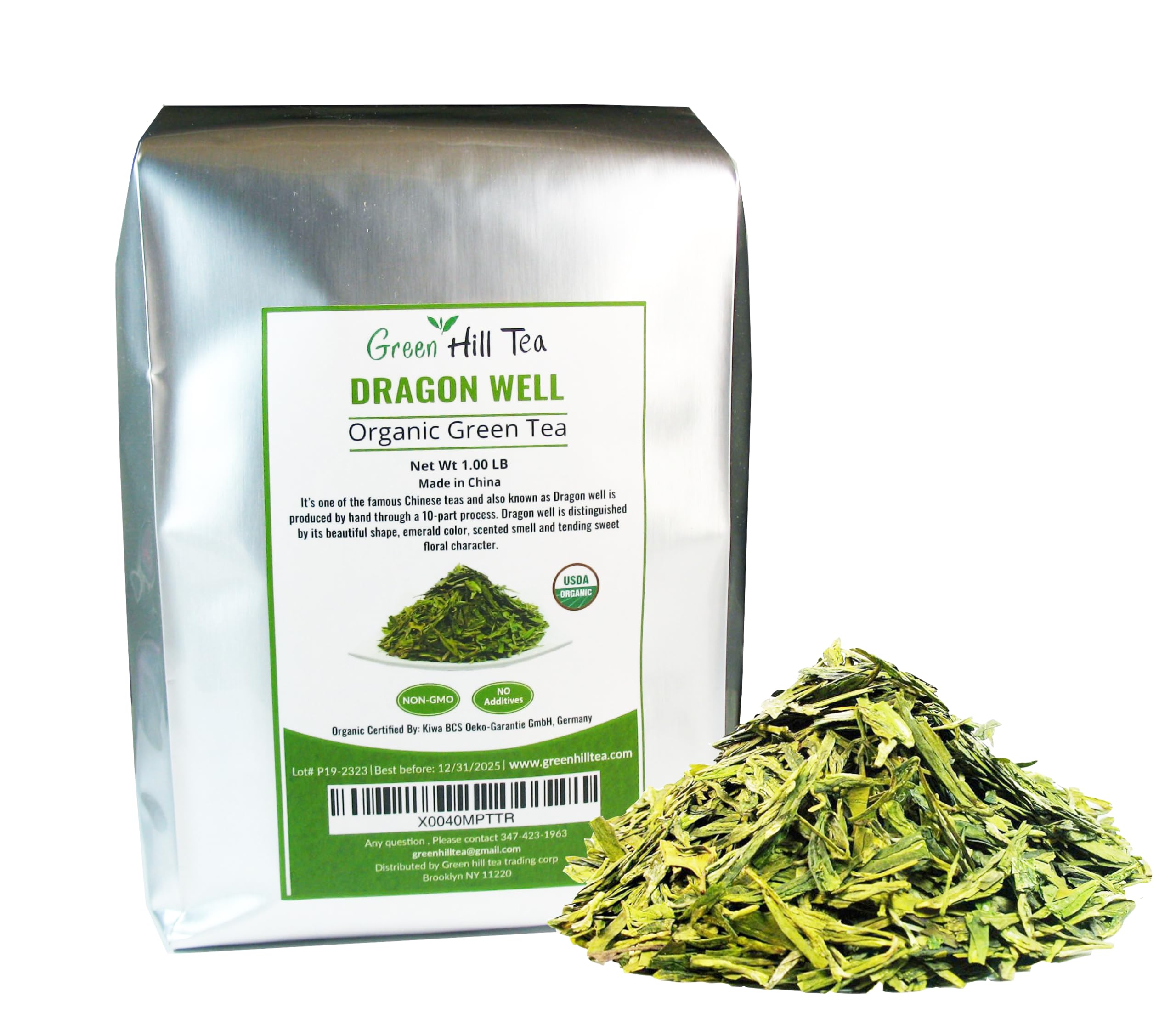 Premium Organic Dragon Well Green Tea - Authentic Chinese Longjing Tea, 1 lb Bag - Perfect for Relaxation, Gifts & Daily Wellness