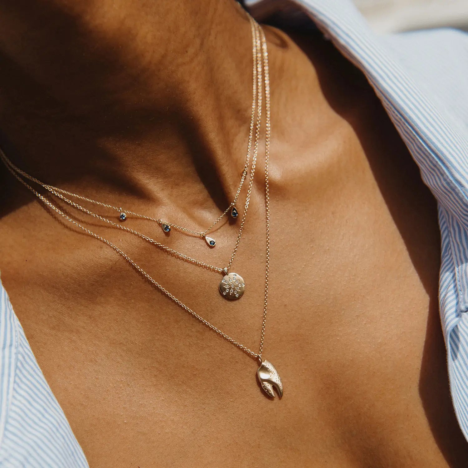 14K Yellow Gold Sand Dollar Diamond Necklace with White Diamonds - Perfect for Beach Weddings, Anniversary Gifts & Everyday Elegance