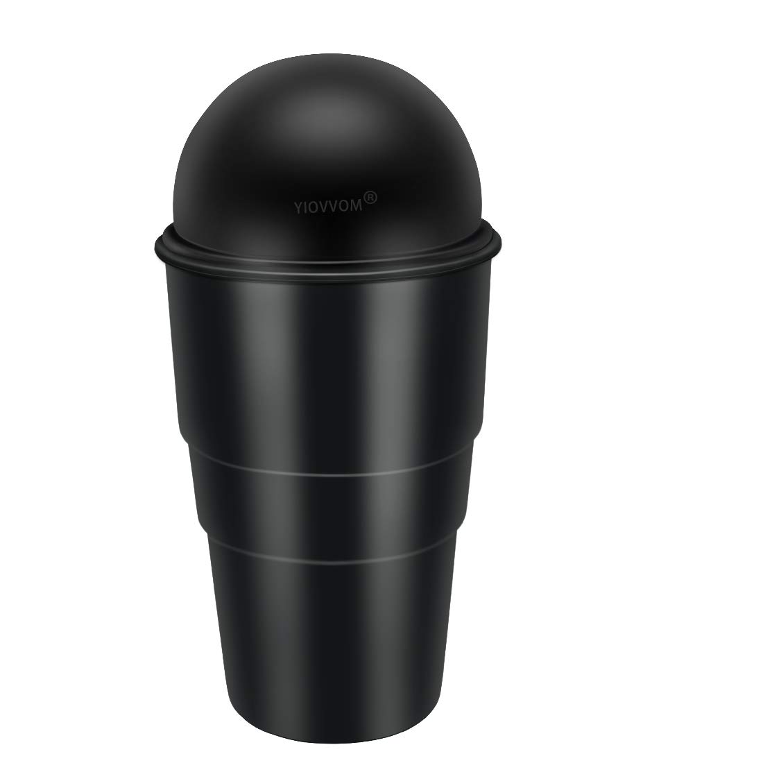 Leakproof Car Garbage Can with Lid - 2 Pack Small Trash Bin for Vehicle Cup Holder, Office, Home, Kitchen & Bedroom | Perfect for Road Trips, Commuting & Daily Use (Double Black)