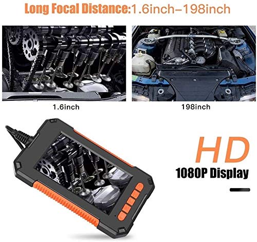 Portable Handheld Industrial Endoscope Camera - IP67 Waterproof, 8mm Lens, 4.3-Inch LCD Display, 1920x1080p HD Video - Ideal for Drain Inspection, Plumbing, HVAC & Automotive Maintenance