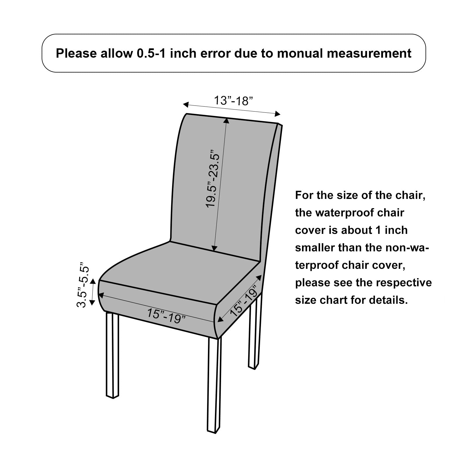 Genina Stretch Dining Chair Covers Set of 4 - Dark Gray Slipcovers for Kitchen & Parsons Chairs - Perfect for Home Decor, Dinner Parties & Protecting Furniture