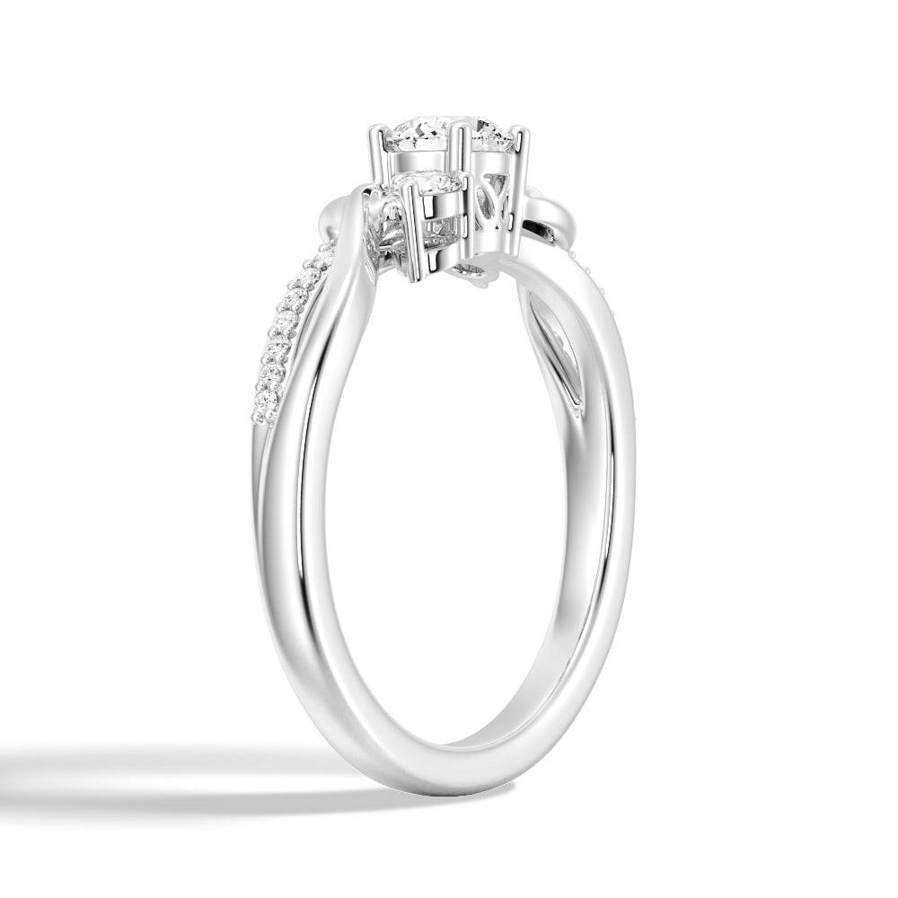 Three Stone Lab Grown Diamond Twisted Band Promise Ring for Women - Elegant Engagement & Anniversary Jewelry Gift for Her