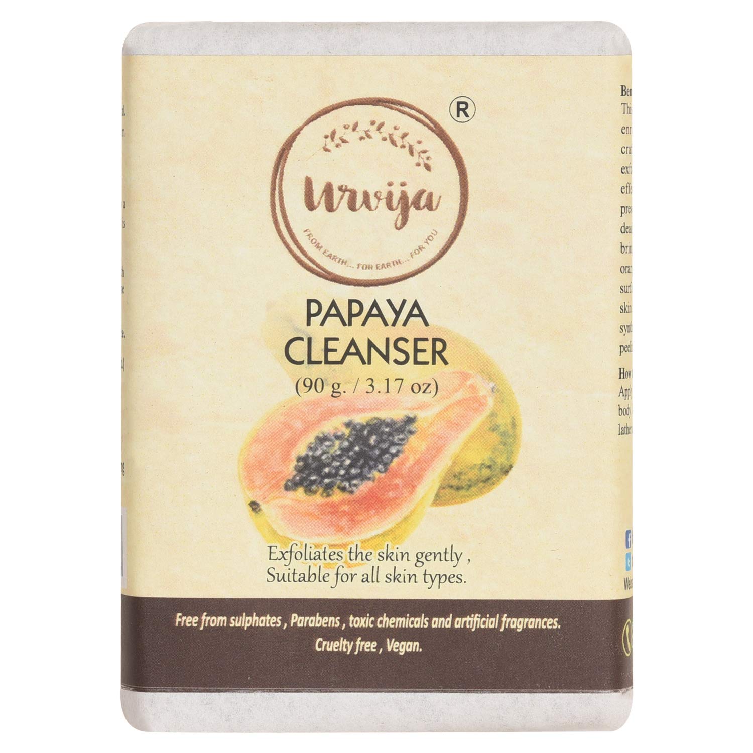 Organic Aloe Vera & Papaya Cleansing Soap - Sulfate-Free, Essential Oil Based Handmade Face & Body Wash for Sensitive Skin | Gentle Exfoliation & Hydration | Perfect for Daily Skincare Routine