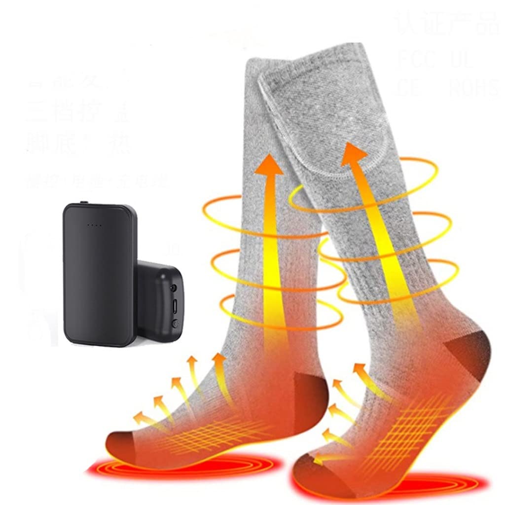 EODNSOFN Rechargeable Electric Heated Socks for Men & Women - Battery Powered Winter Thermal Foot Warmers, Remote Control, Size 38-44 - Perfect for Skiing, Snowboarding, Hiking & Cold Weather Outdoor Activities