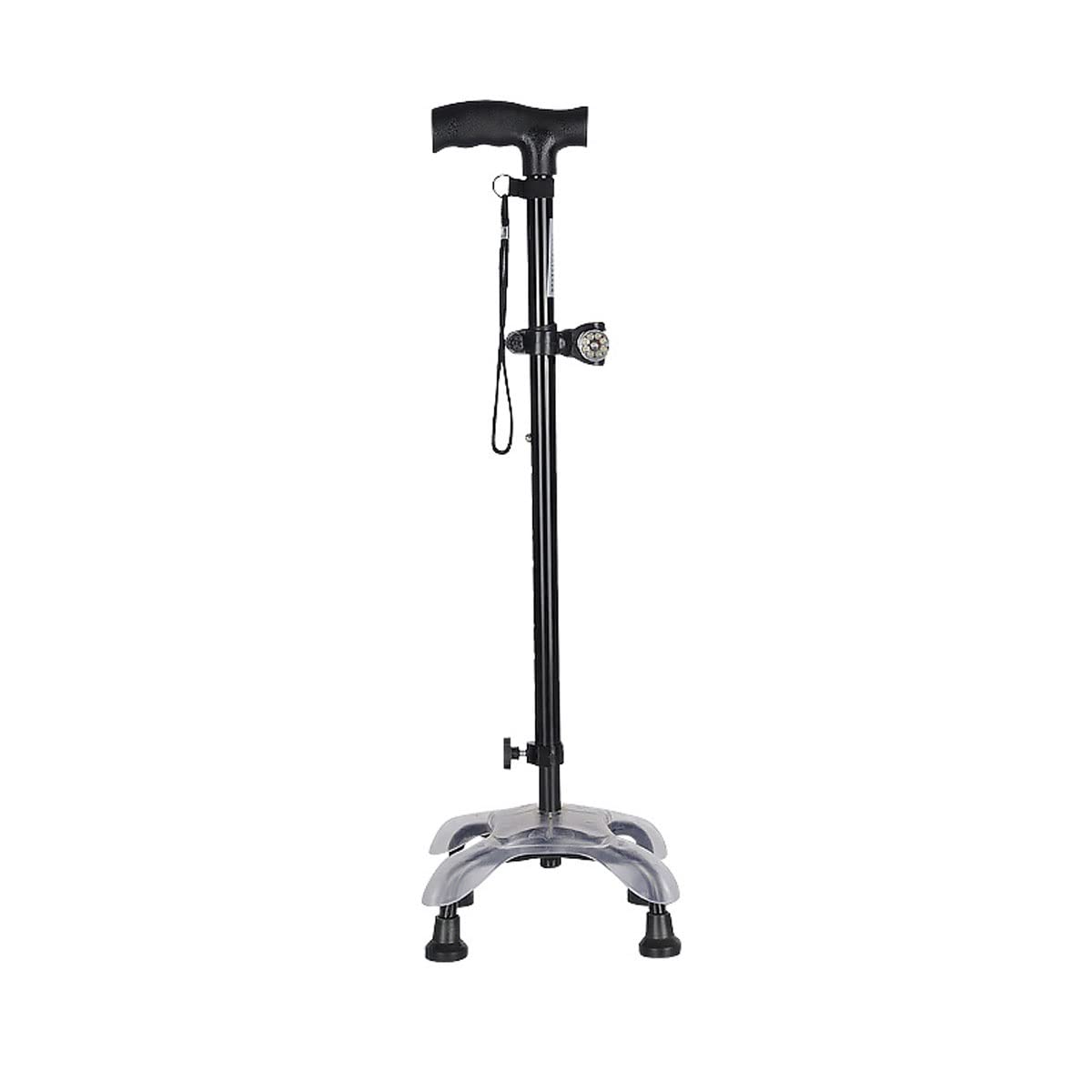 Adjustable LED Walking Cane for Men & Women - Lightweight Aluminum Alloy Free Standing Cane with Stable Quad Base | Ideal for Elderly Mobility, Hiking Support & Injury Recovery