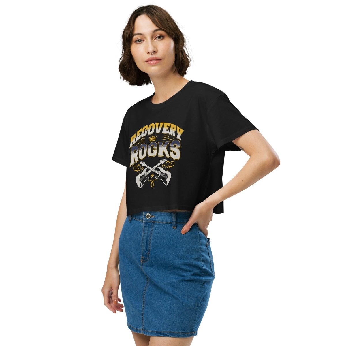 Recovery Rocks: Stylish Chic Crop Top for Women - Perfect for Gym, Yoga & Post-Workout Recovery