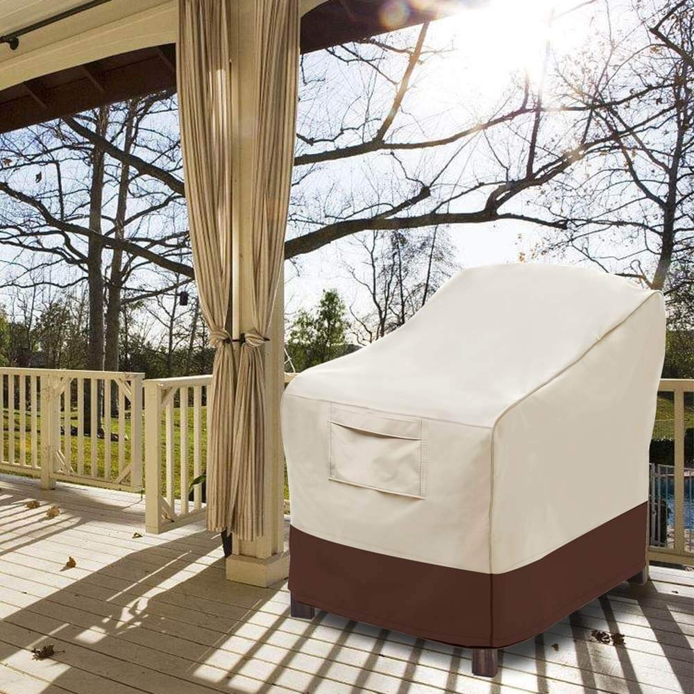 **Vailge Heavy Duty Waterproof Patio Chair Covers (2-Pack, Small) - Beige & Brown Outdoor Furniture Protectors for Lounge Deep Seats - Ideal for Lawn, Garden, and Backyard Use**
