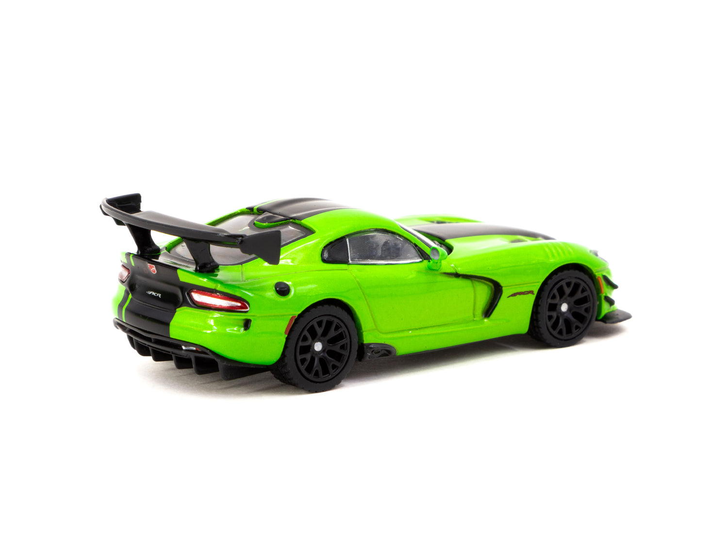 Tarmac Works 1/64 Scale Dodge Viper ACR Extreme Green Metallic Diecast Model Car - Collectible Miniature for Display & Racing Enthusiasts - Perfect for Home Office Decor & Car Showcases