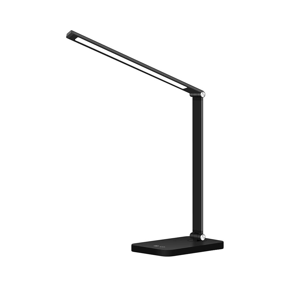 AllAboutAdapters LED Desk Lamp with USB Charging Port & Wireless Charger - Adjustable Brightness Eye-Caring Study Light for Office, Home, Dorm Room (DLAMP-856) | Perfect for Reading, Working & Nightstand Use