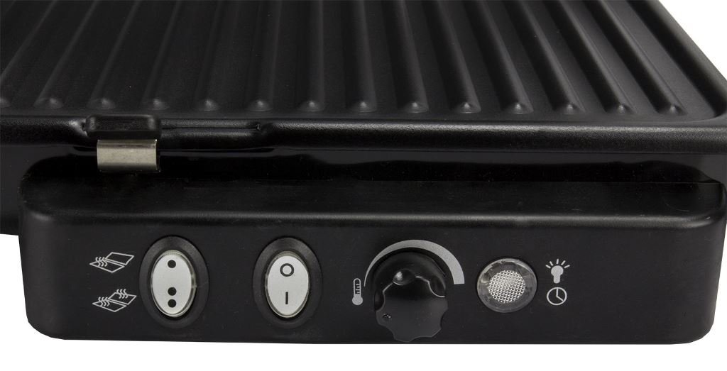 1805301U 12x10 Inch Electric Countertop Grill - 120 Sq.In Non-Stick Surface for Home Kitchen, Perfect for Indoor Grilling, Paninis, Sandwiches & Breakfast Cooking